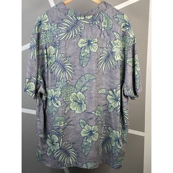 Tommy Bahama 100% Silk Men’s 2XL Island Modern Aloha Camp Shirt Marlin Pineapple - Picture 2 of 16